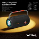 Wesdar K-606S Taşınabilir Bluetooth Hoparlör 20W RGB Siyah