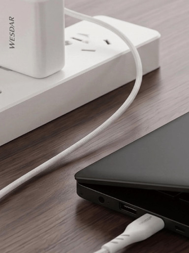 Wesdar AC353-T Hızlı Şarj Adaptörü Type-C Kablolu (Type-C + USB-A) Beyaz