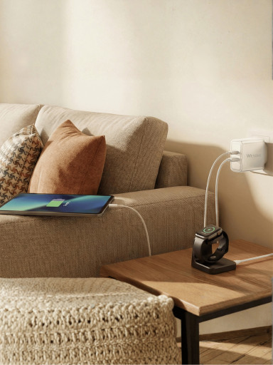Wesdar AC353-T Hızlı Şarj Adaptörü Type-C Kablolu (Type-C + USB-A) Beyaz
