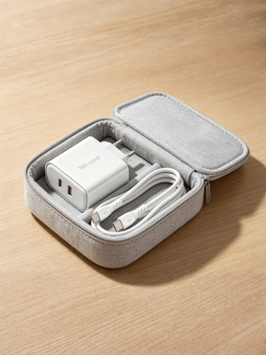 Wesdar AC353-T Hızlı Şarj Adaptörü Type-C Kablolu (Type-C + USB-A) Beyaz